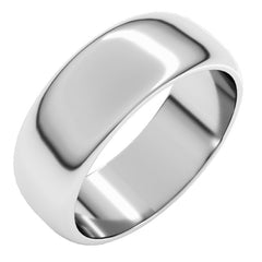 Sterling Silver 7 mm Half Round Band Size 4.5