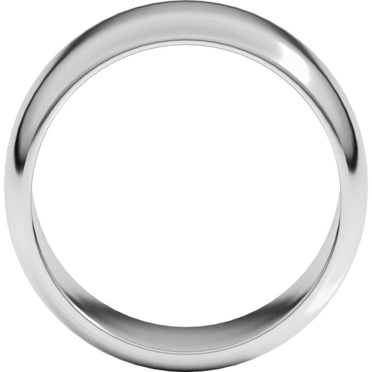Sterling Silver 10 mm Half Round Band Size 6