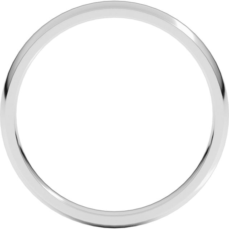 Platinum 2.5 mm Lightweight Comfort-Fit Half Round Band Size 5.5