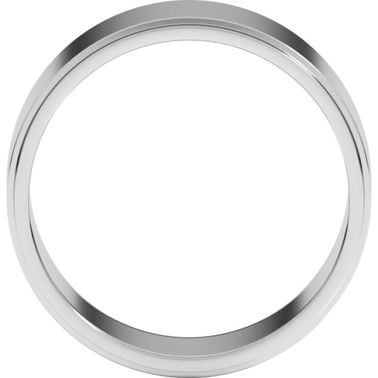 Sterling Silver 8 mm Stepped-Edge Flat Band Size 11