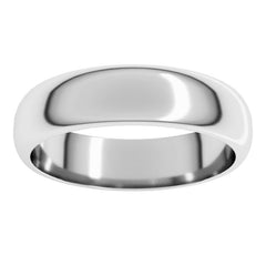 14K White Gold 5 mm Half Round Band Size 12