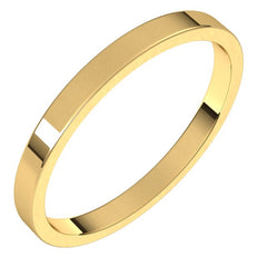 14K Yellow Gold 2 mm Flat Band Size 10.5