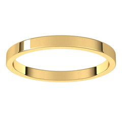 14K Yellow Gold 2 mm Flat Band Size 10.5
