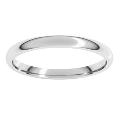 14K White Gold 2 mm Lightweight Comfort-Fit Half Round Band Size 4