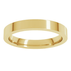 10K Yellow Gold 3 mm Comfort-Fit Flat Band Size 6.5