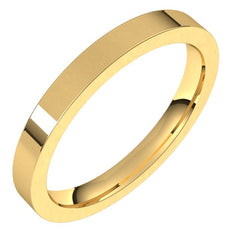 14K Yellow Gold 2.5 mm Comfort-Fit Flat Band Size 5.5
