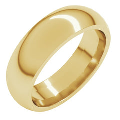 10K Yellow Gold 6 mm Comfort-Fit Half Round Band Size 6