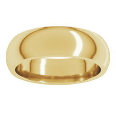 10K Yellow Gold 6 mm Comfort-Fit Half Round Band Size 6