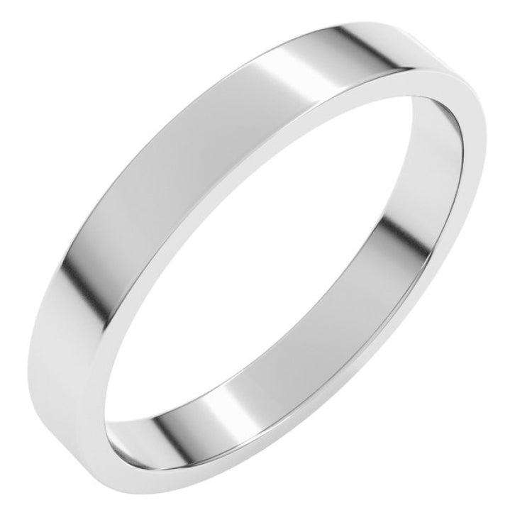 10K White Gold 3 mm Flat Band Size 6.5
