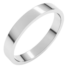 10K White Gold 3 mm Flat Band Size 6.5