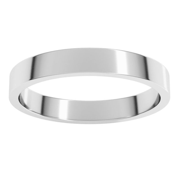 10K White Gold 3 mm Flat Band Size 6.5