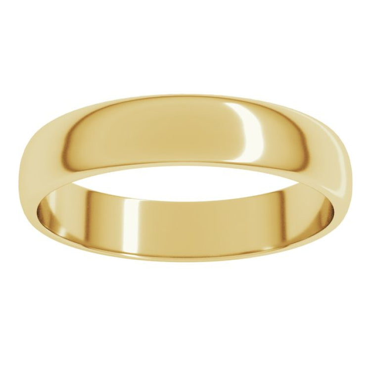 10K Yellow Gold 4 mm Lightweight Half Round Band Size 5.5