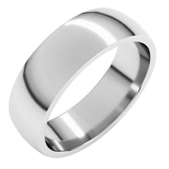 14K White Gold 6 mm Lightweight Comfort-Fit Half Round Band Size 12