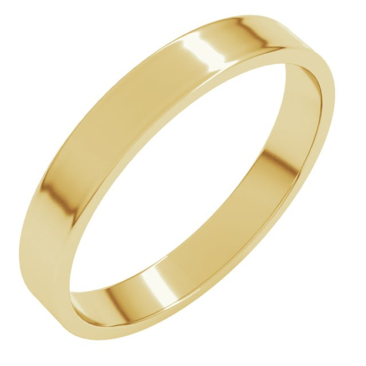 10K Yellow Gold 3 mm Ultra-Lightweight Flat Band Size 8