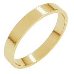 14K Yellow Gold 3 mm Ultra-Lightweight Flat Band Size 8