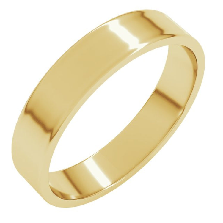 14K Yellow Gold 4 mm Ultra-Lightweight Flat Band Size 8.5
