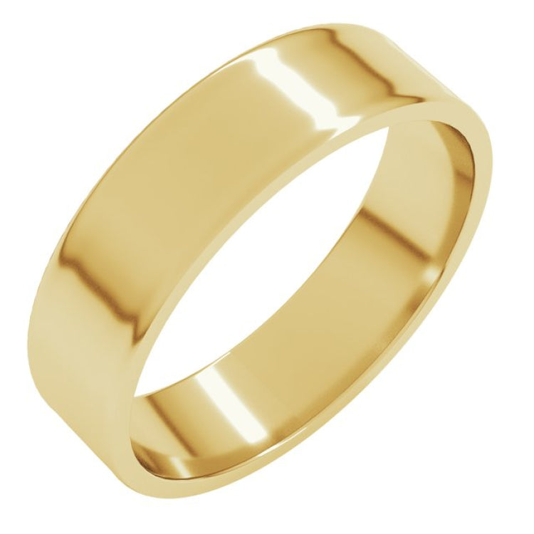 14K Yellow Gold 5 mm Ultra-Lightweight Flat Band Size 6
