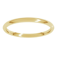 10K Yellow Gold 1.5 mm Lightweight Comfort-Fit Half Round Band Size 6.5