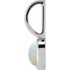 Sterling Silver Natural White Opal Charm/Pendant