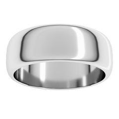 Platinum 7 mm Half Round Band Size 9