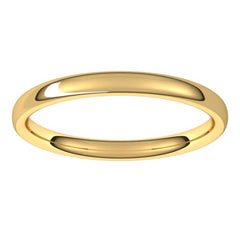14K Yellow Gold 2.5 mm Comfort-Fit European-Style Band Size 7.5