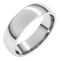 14K White Gold 5.5 mm Lightweight Comfort-Fit Half Round Band Size 8.5