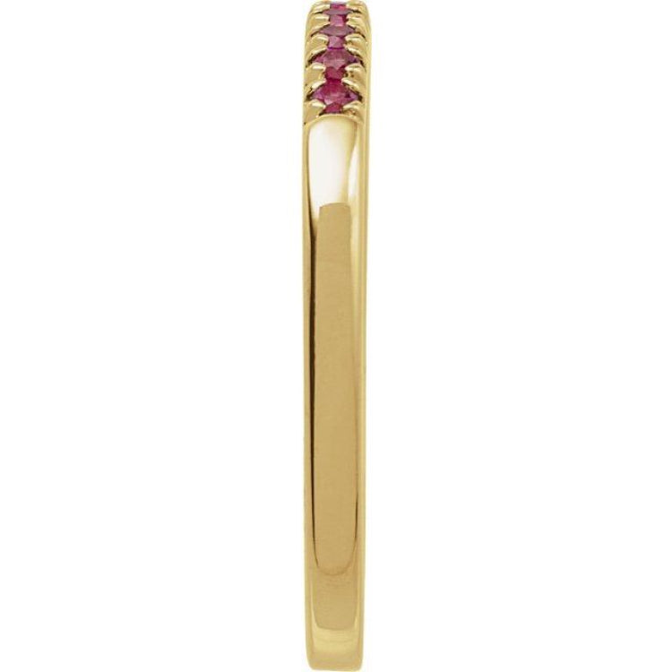 14K Yellow Gold Vermeil Lab-Grown Ruby Stackable Ring