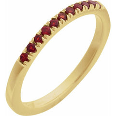 14K Yellow Gold Vermeil Natural Mozambique Garnet Stackable Ring