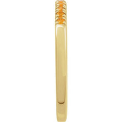 14K Yellow Gold Vermeil Natural Citrine Stackable Ring