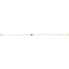 14K Yellow Gold Lab-Grown Blue Sapphire 6 1/2-7 1/2" Bracelet