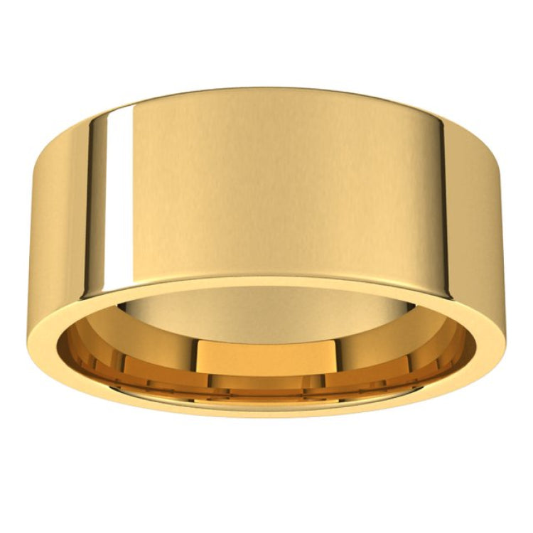 14K Yellow Gold 8 mm Lightweight Comfort-Fit Flat Band Size 10