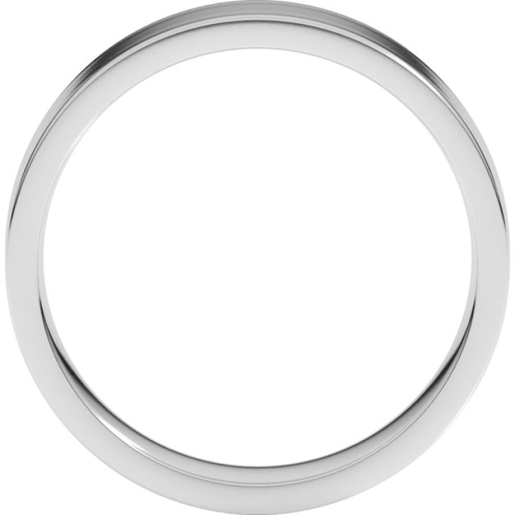 10K White Gold 5 mm Lightweight Comfort-Fit Flat Band Size 8