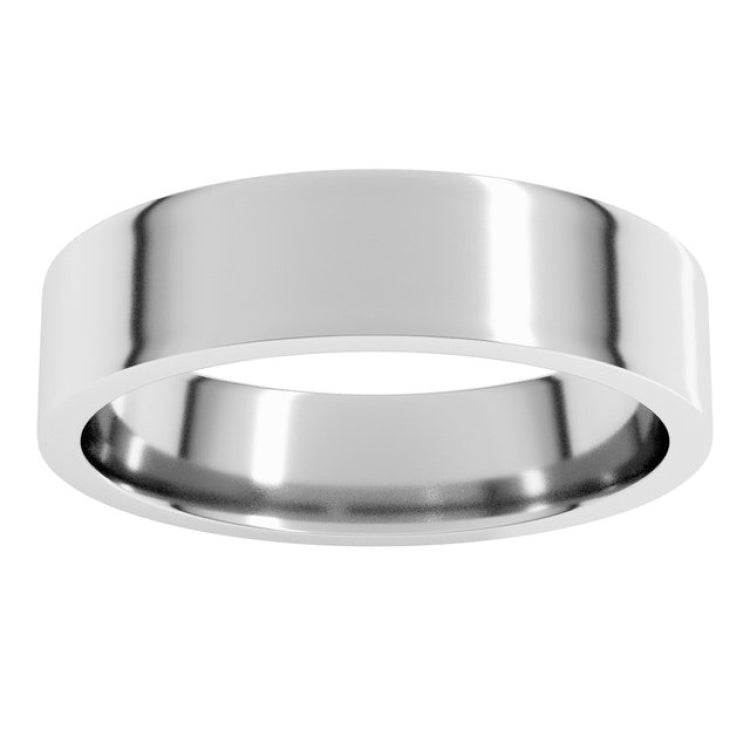 10K White Gold 5 mm Lightweight Comfort-Fit Flat Band Size 8
