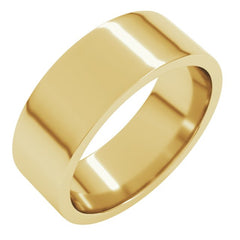 14K Yellow Gold 7 mm Lightweight Comfort-Fit Flat Band Size 10