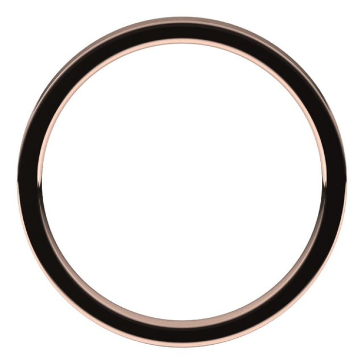 14K Rose Gold 2 mm Flat Comfort Fit Light Band Size 5.5