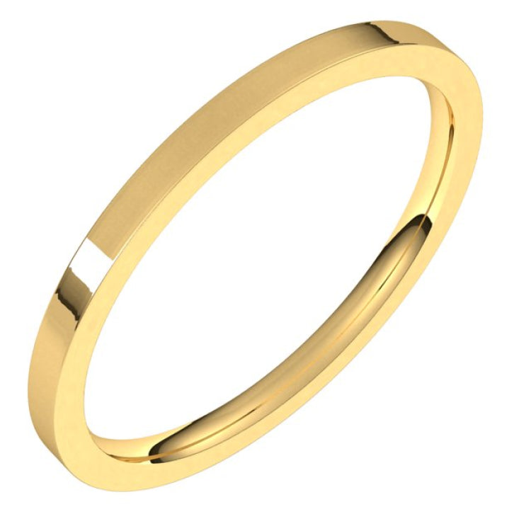 10K Yellow Gold 1.5 mm Flat Comfort Fit Light Band Size 6