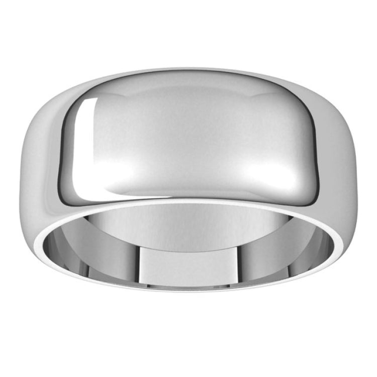 Sterling Silver 8 mm Half Round Band Size 16