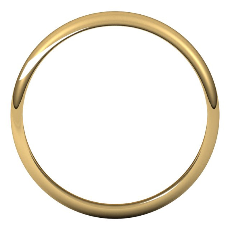 14K Yellow Gold 3.5 mm Half Round Band Size 4
