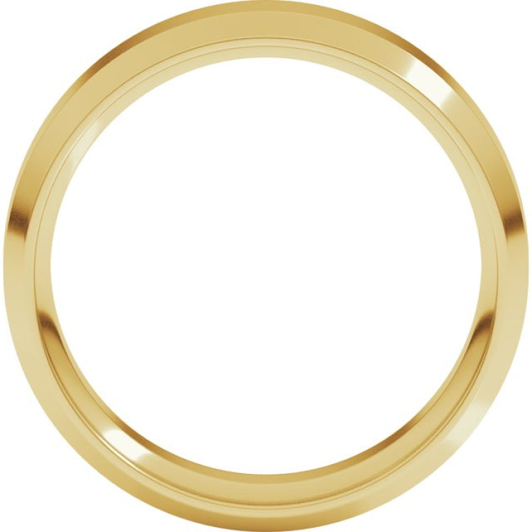 14K Yellow Gold 6 mm Beveled-Edge Comfort-Fit Flat Band Size 5.5
