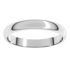 Sterling Silver 3 mm Lightweight Half Round Band Size 7