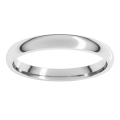 Platinum 2.5 mm Lightweight Comfort-Fit Half Round Band Size 7.5