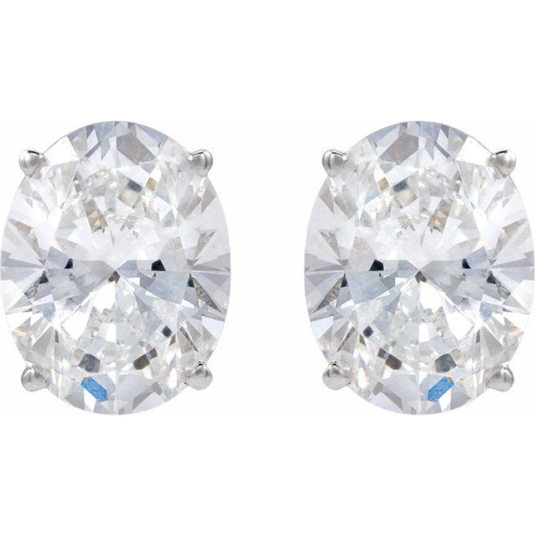 Sterling Silver 3 5/8 CTW Lab-Grown Diamond Earrings