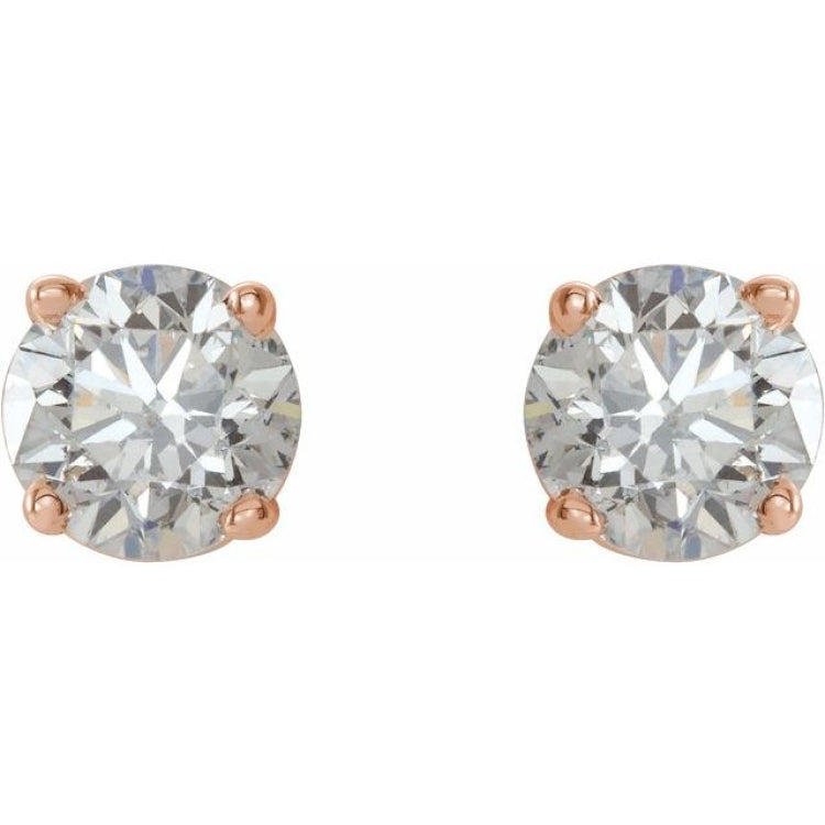 Round 4-Prong Lightweight Stud Earrings