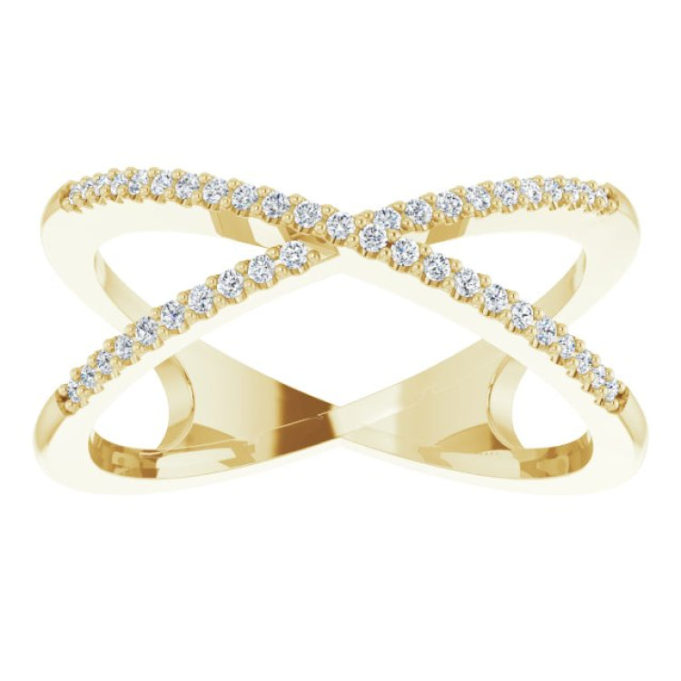 Accented Criss-Cross Ring