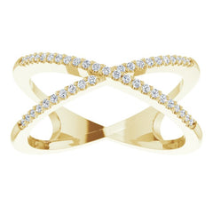 Accented Criss-Cross Ring