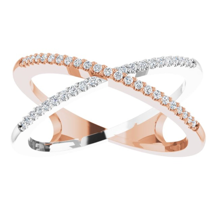 Accented Criss-Cross Ring