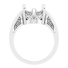 Scroll Setting® Solitaire Ring