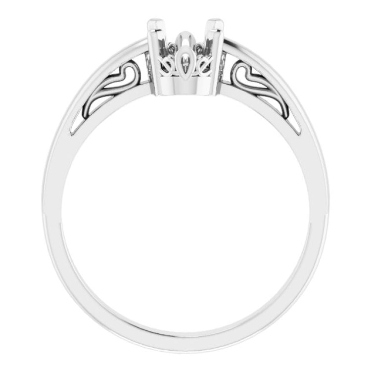 Scroll Setting® Solitaire Ring