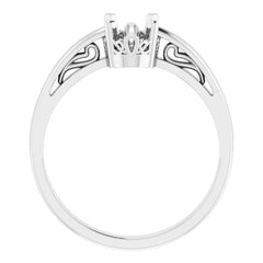 Scroll Setting® Solitaire Ring