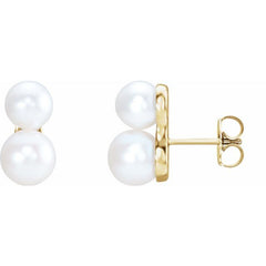 Two-Stone Pearl Ear Climbers